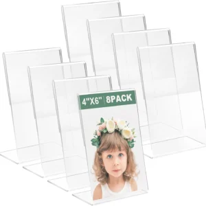 8 Pcs 4x6 Inch Clear Acrylic Photo Frame Scratch-Resistant & Multi-Scene Styling Frame Display Pictures for Home