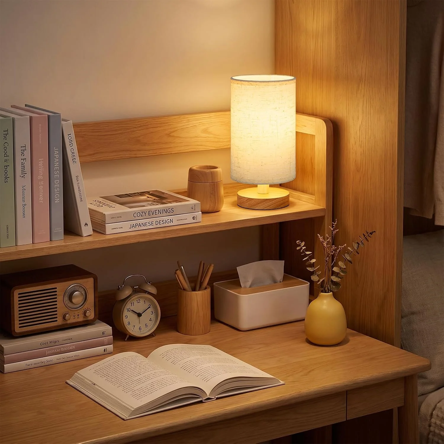 8.5" Small Table Lamp for Bedroom - Inline Switch Bedside Lamp - Image 3